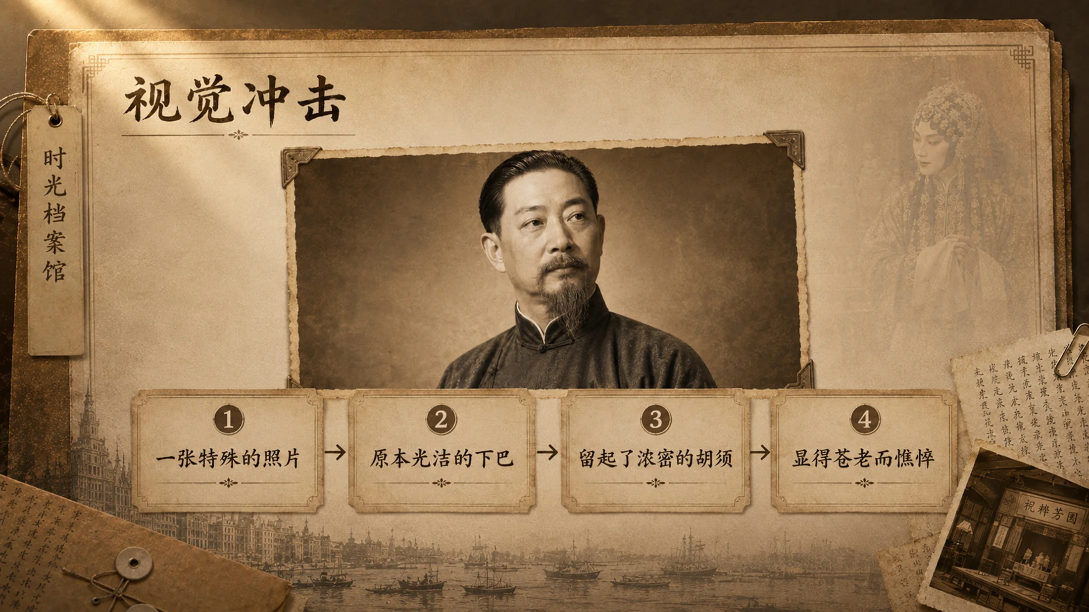 统编版语文四年级上册《梅兰芳蓄须》PPT模板课件下载 双课时完整版+自带教师指令 - 预览图6