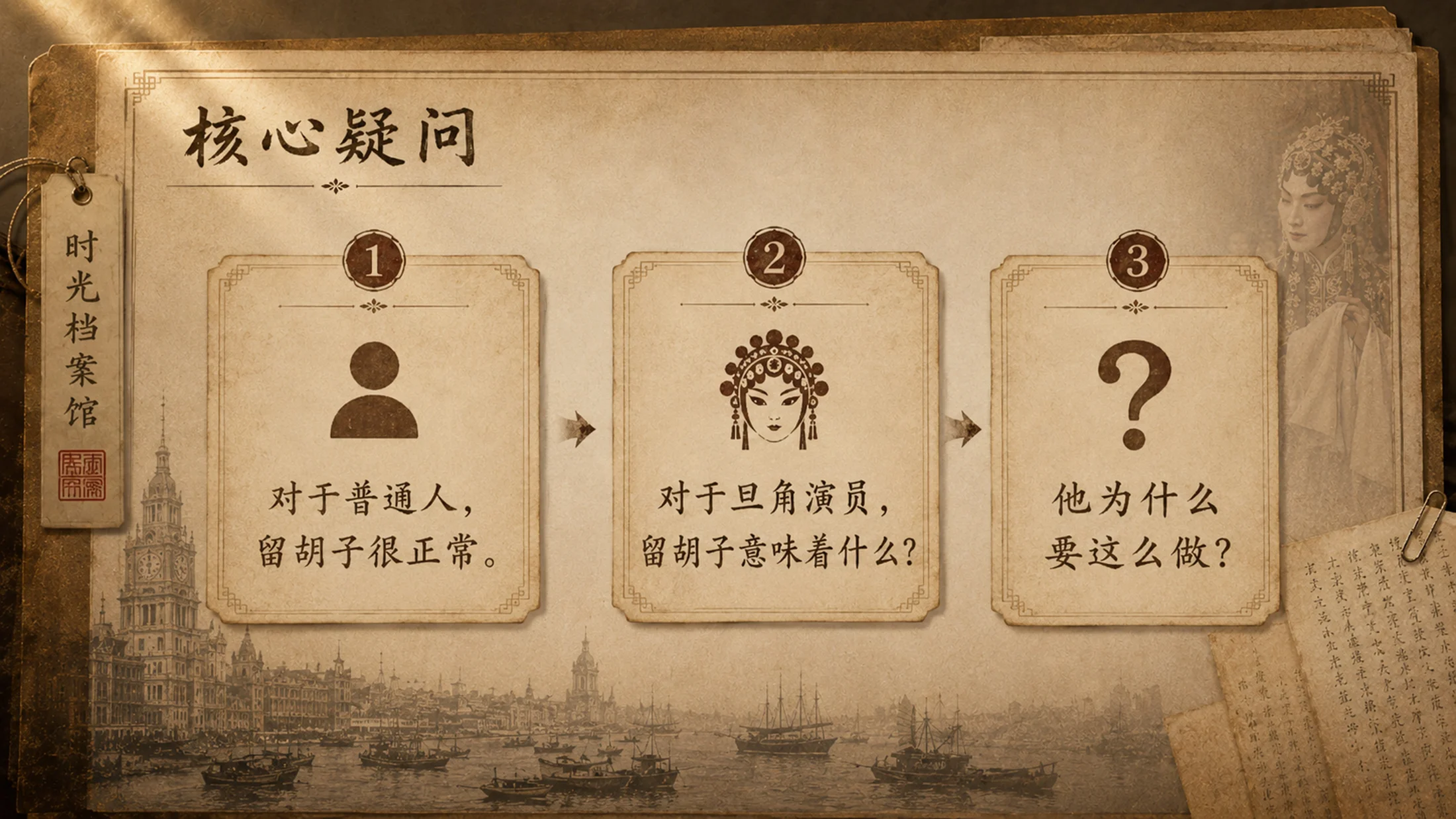 统编版语文四年级上册《梅兰芳蓄须》PPT模板课件下载 双课时完整版+自带教师指令 - 预览图7