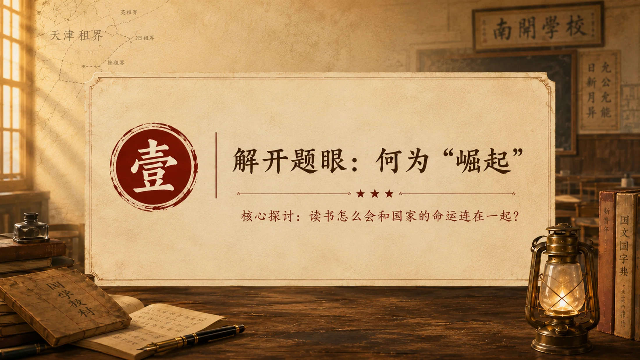 统编语文四年级上册《为中华之崛起而读书》赛课级PPT模板 多事件概括+沉浸式家国情怀（双课时完整版） - 预览图4