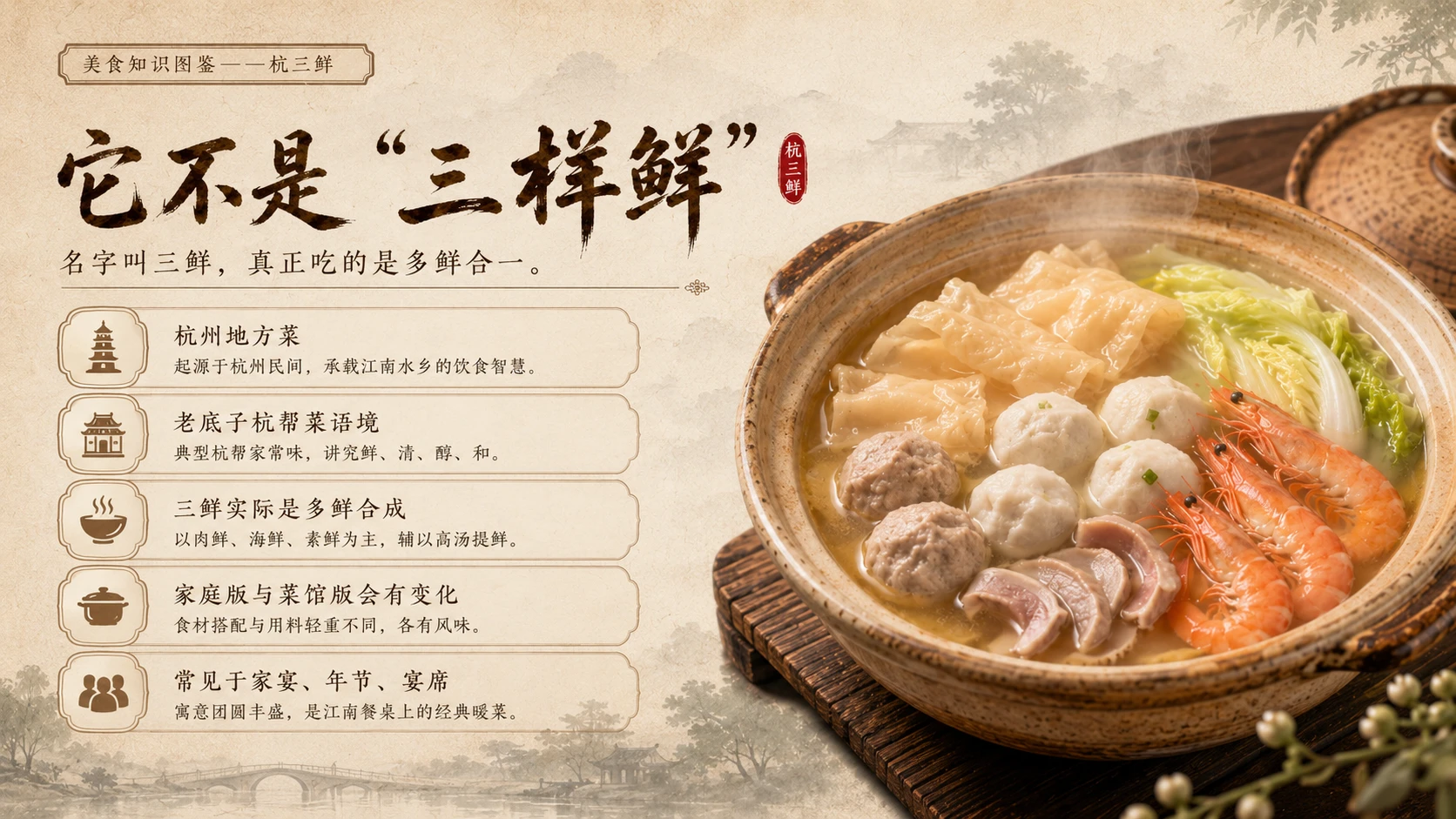 万物知识图鉴系列作品PPT——杭三鲜 - 预览图2