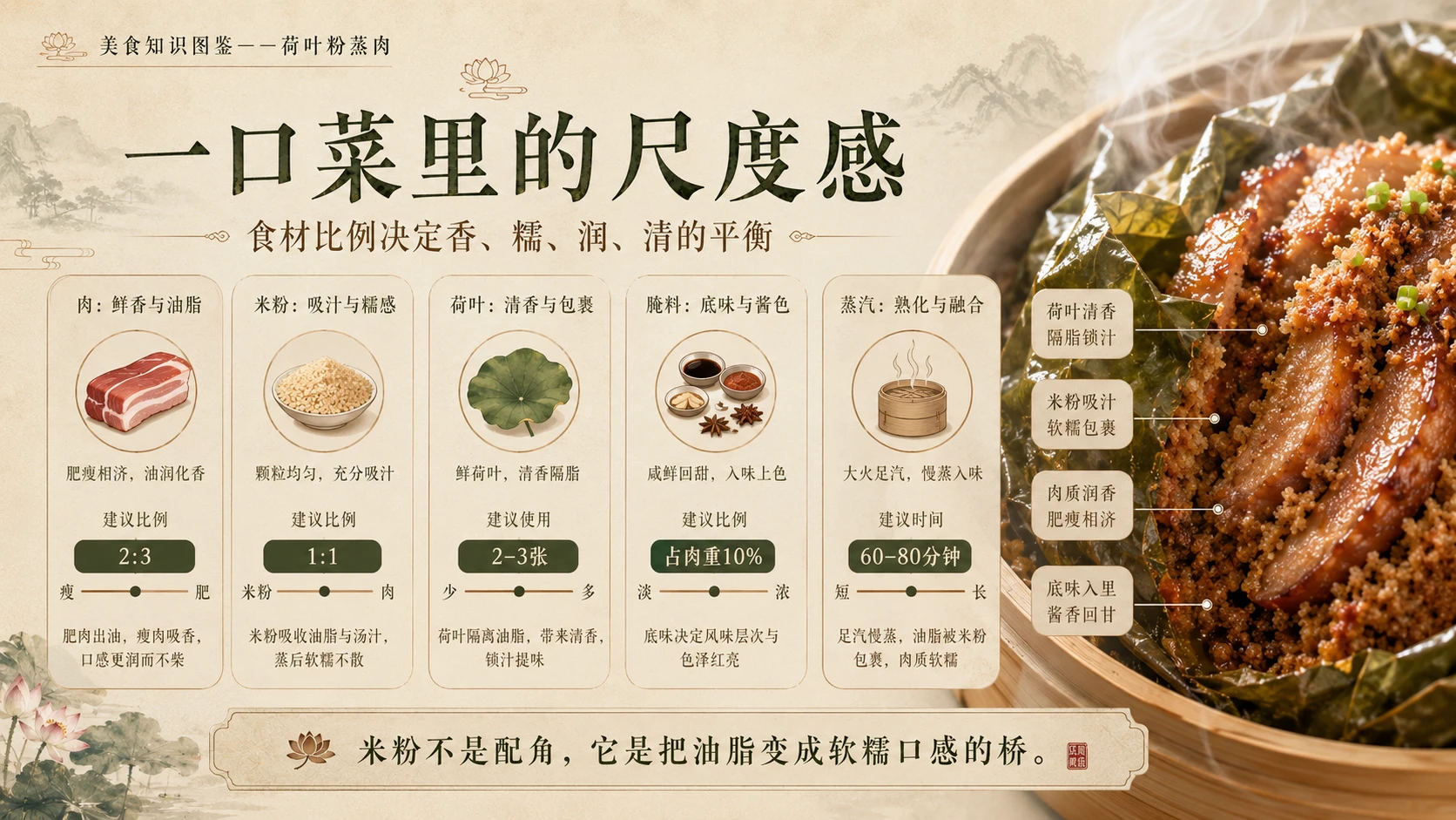 万物知识图鉴系列作品PPT——荷叶粉蒸肉 - 预览图4