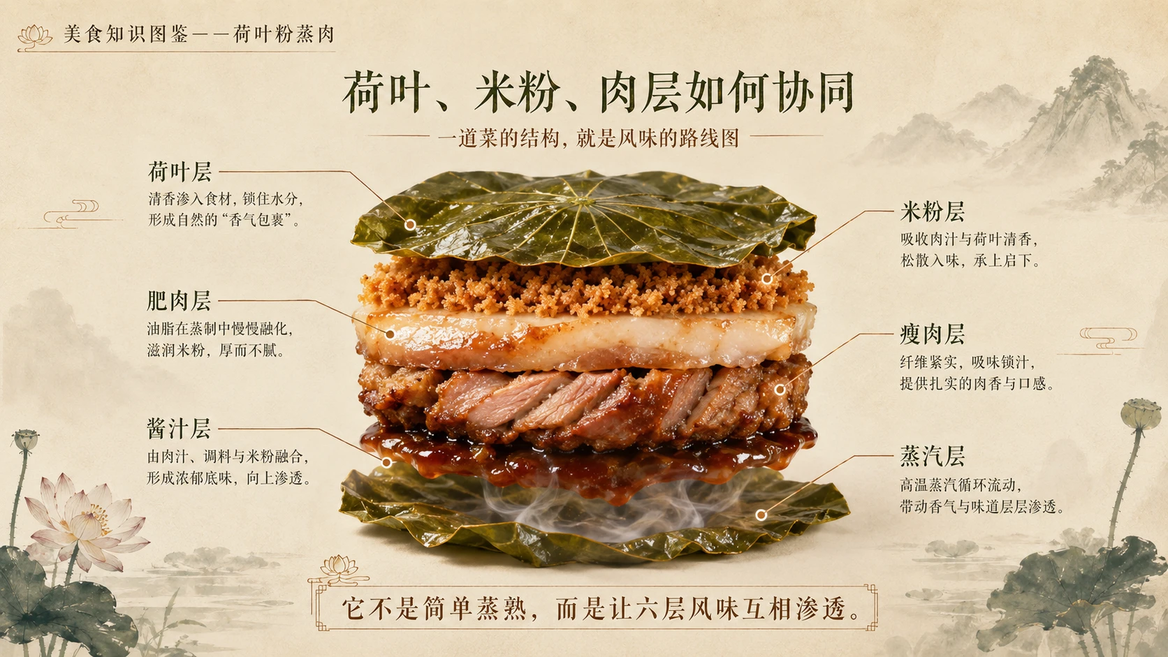 万物知识图鉴系列作品PPT——荷叶粉蒸肉 - 预览图5
