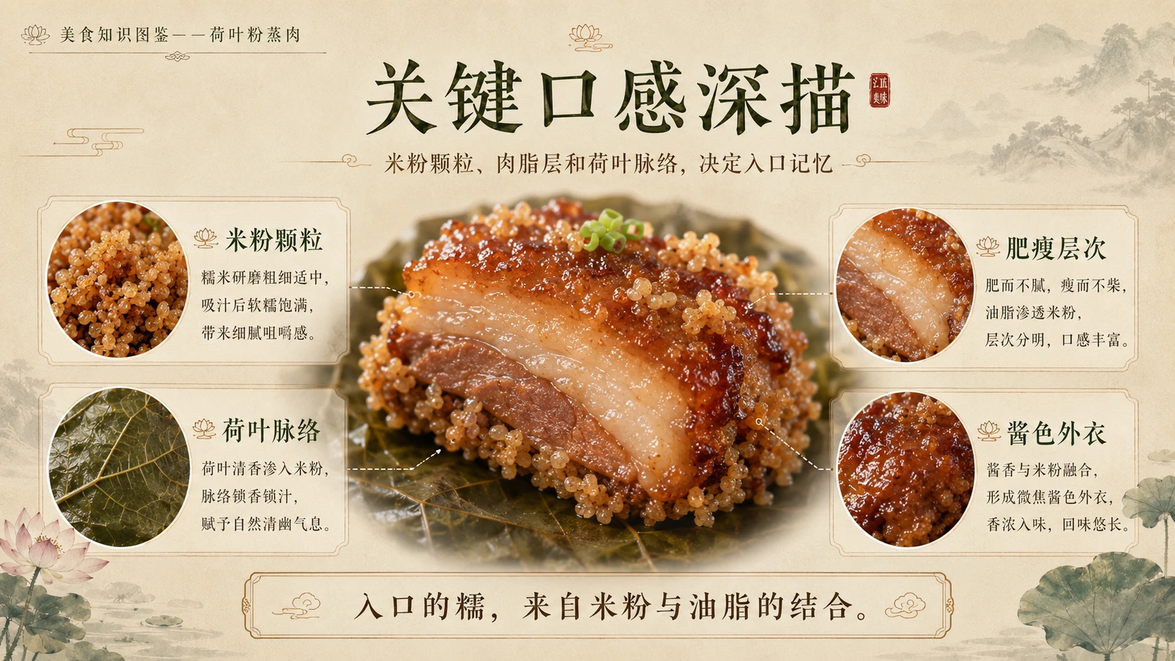 万物知识图鉴系列作品PPT——荷叶粉蒸肉 - 预览图7