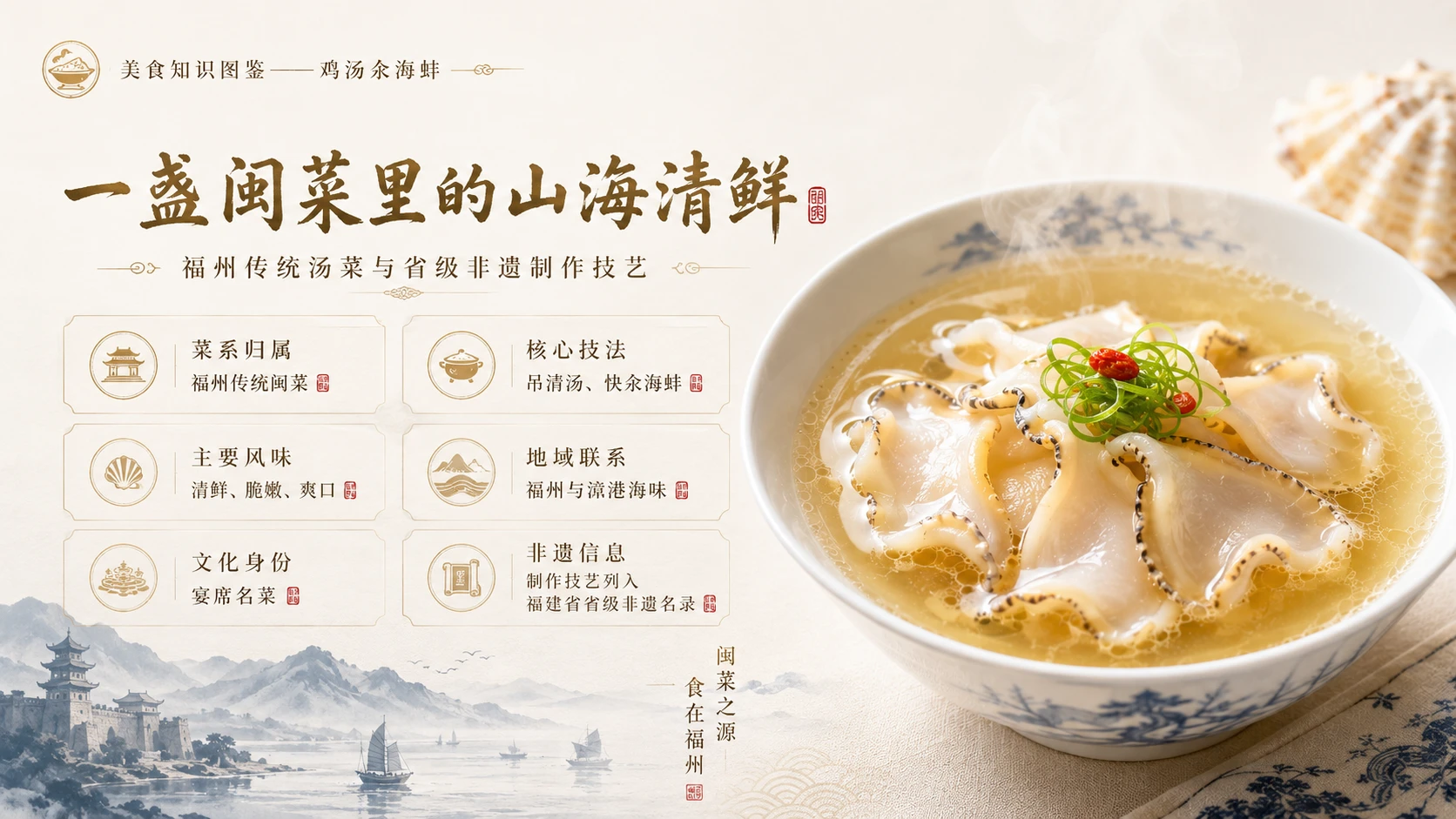 万物知识图鉴系列作品PPT——鸡汤汆海蚌 - 预览图2