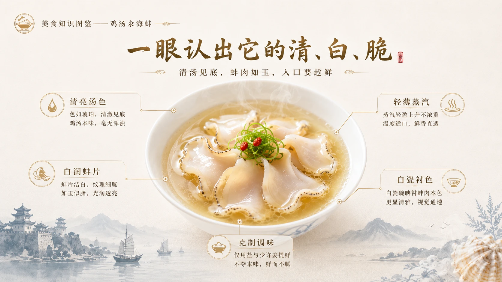 万物知识图鉴系列作品PPT——鸡汤汆海蚌 - 预览图3