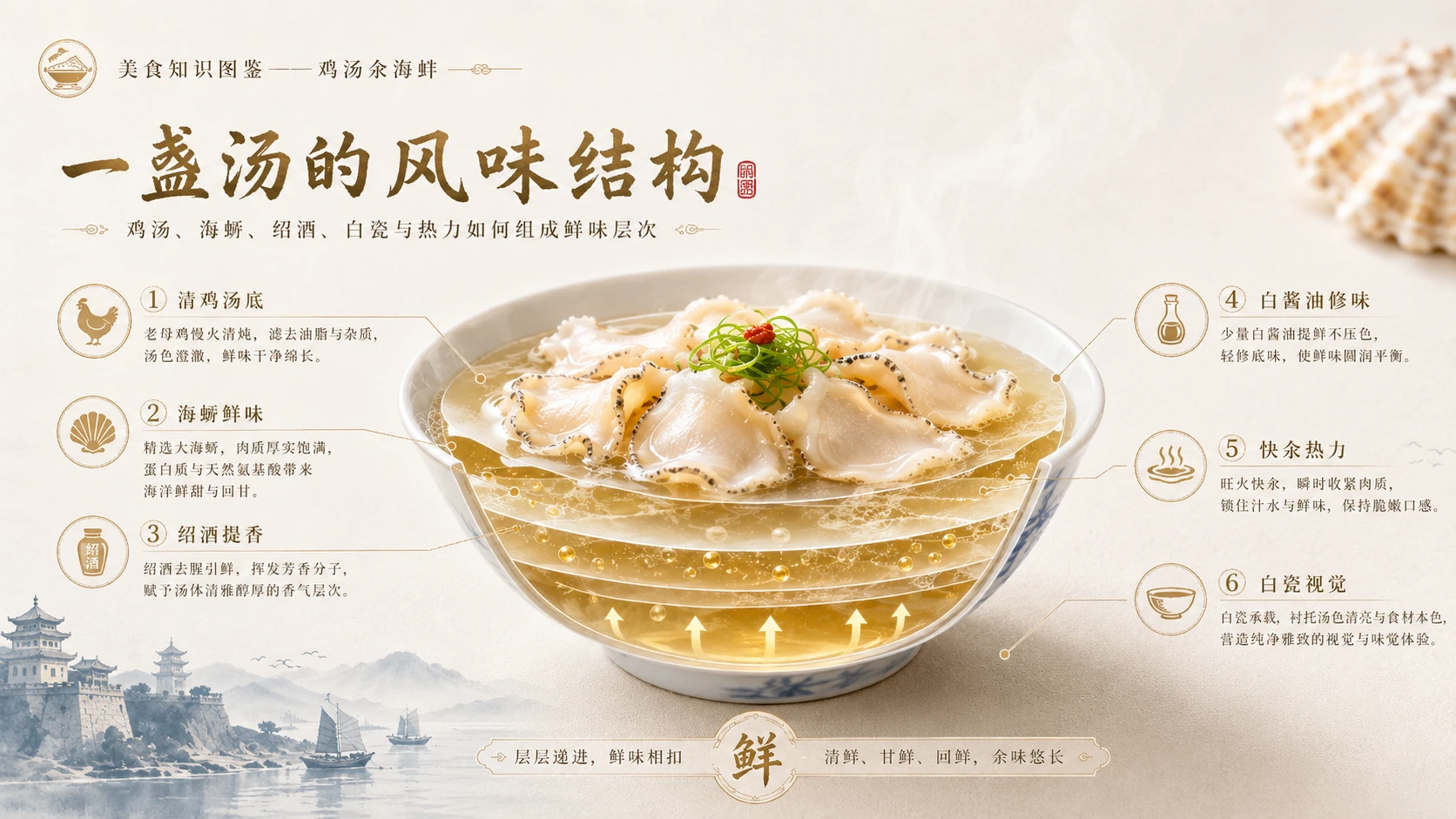 万物知识图鉴系列作品PPT——鸡汤汆海蚌 - 预览图5