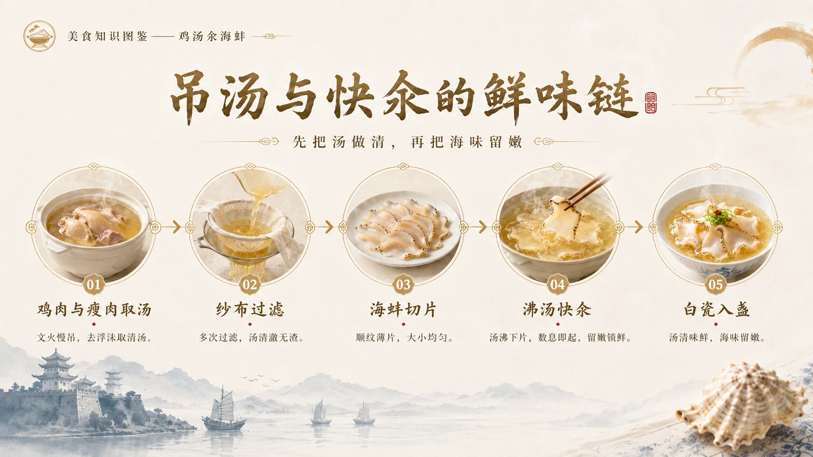 万物知识图鉴系列作品PPT——鸡汤汆海蚌 - 预览图6