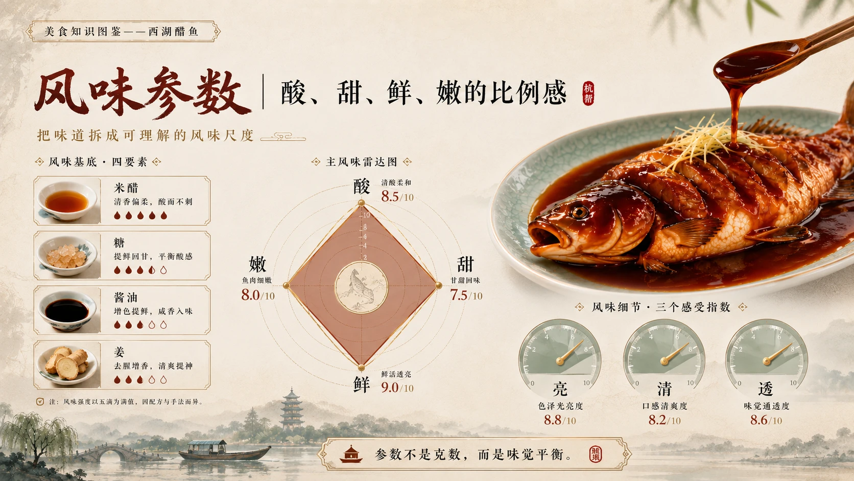 万物知识图鉴系列作品PPT——西湖醋鱼 - 预览图4