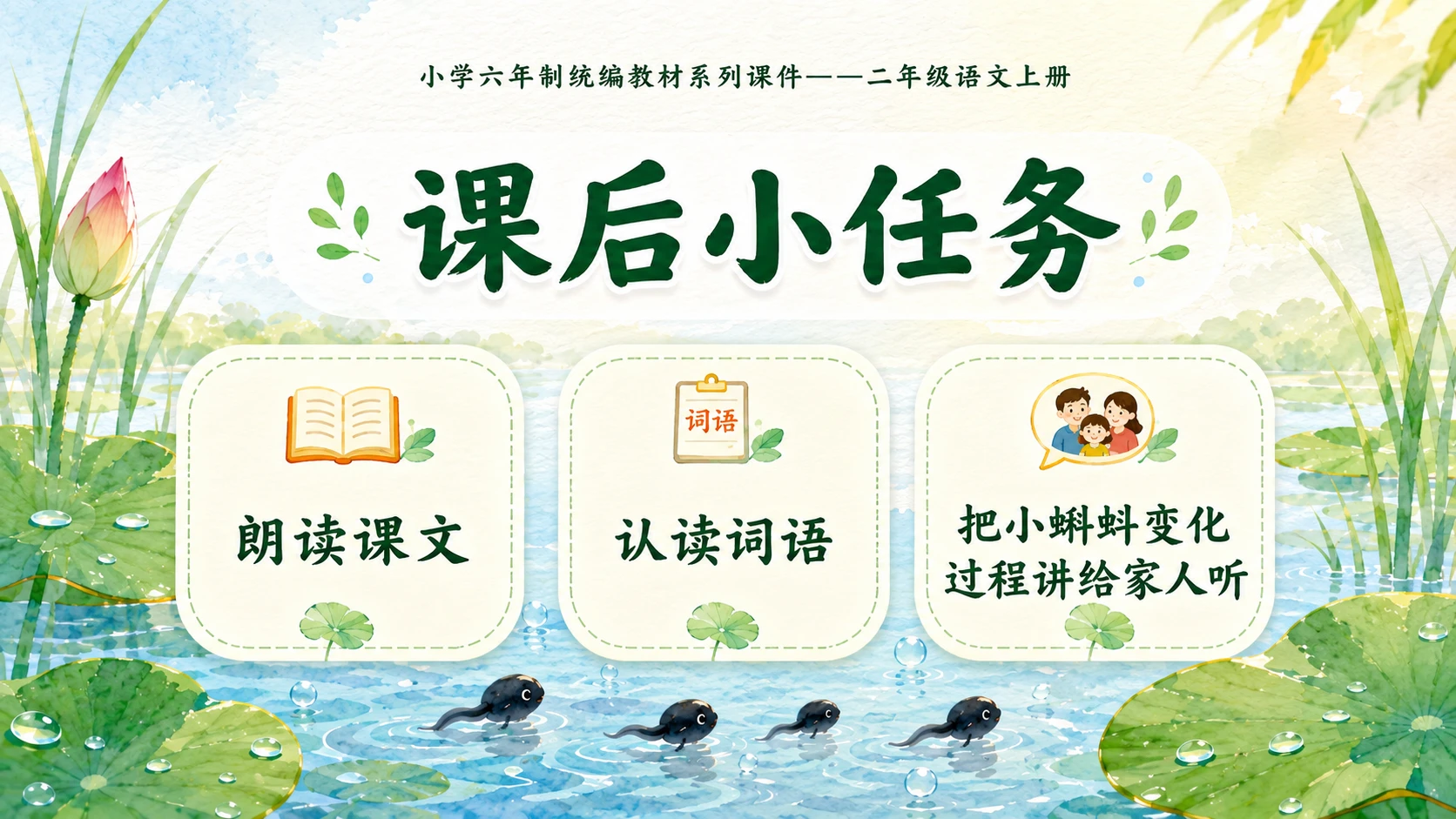 小学六年制统编教材系列课件——二年级语文上册第1课（1）：小蝌蚪找妈妈 - 预览图12