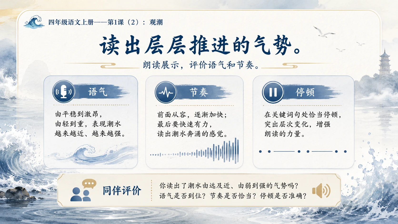 小学六年制统编教材系列课件——四年级语文上册第1课（2）：观潮 - 预览图12