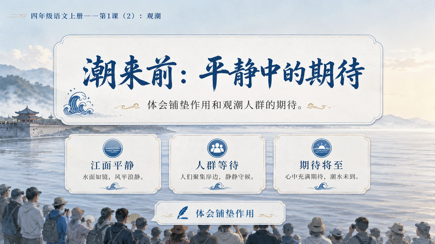 小学六年制统编教材系列课件——四年级语文上册第1课（2）：观潮 - 预览图5