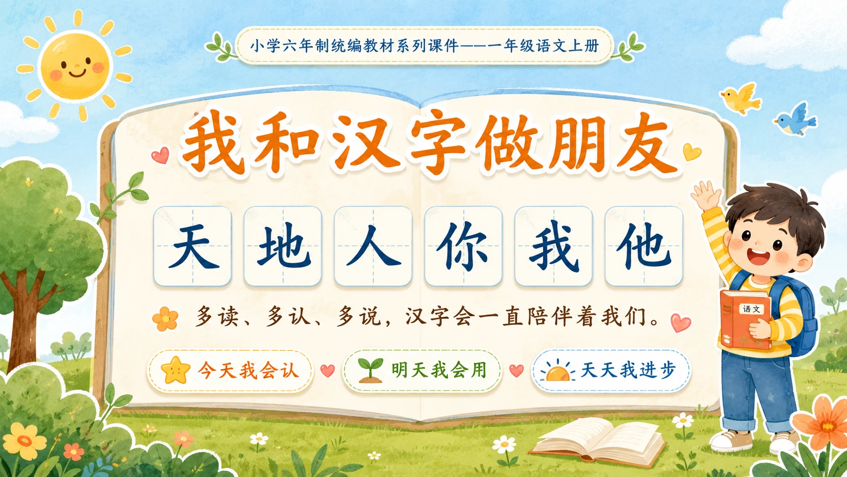 小学六年制统编教材系列课件——一年级语文上册第1课（2）：天地人 - 预览图12