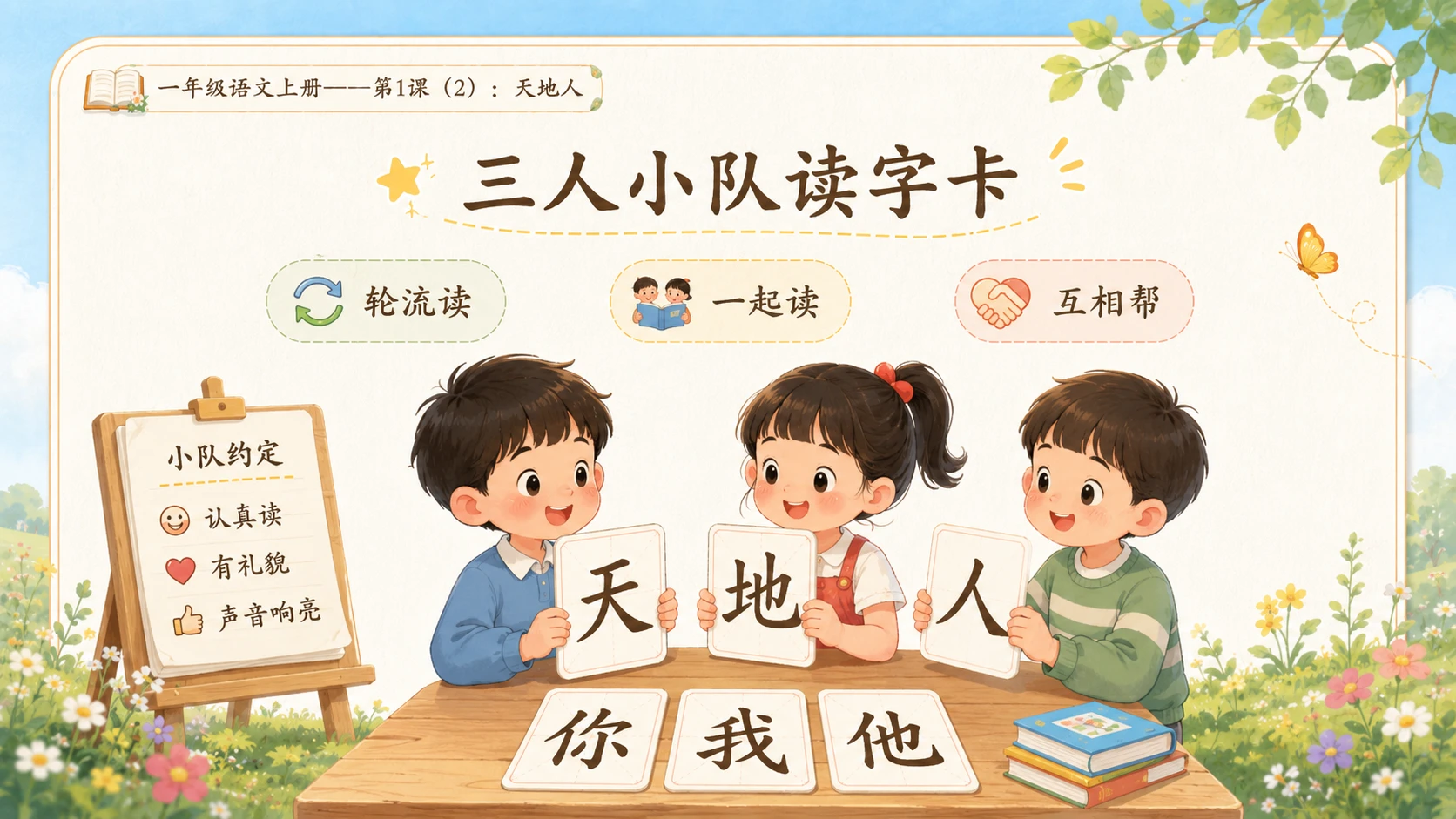 小学六年制统编教材系列课件——一年级语文上册第1课（2）：天地人 - 预览图8