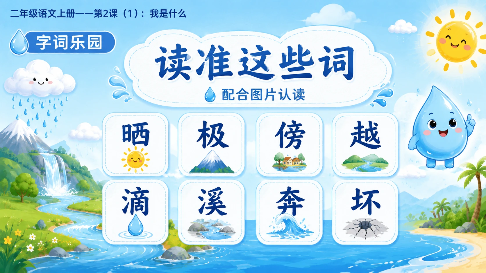 小学六年制统编教材系列课件——二年级语文上册第2课（1）：我是什么【含逐页提示词】 - 预览图4
