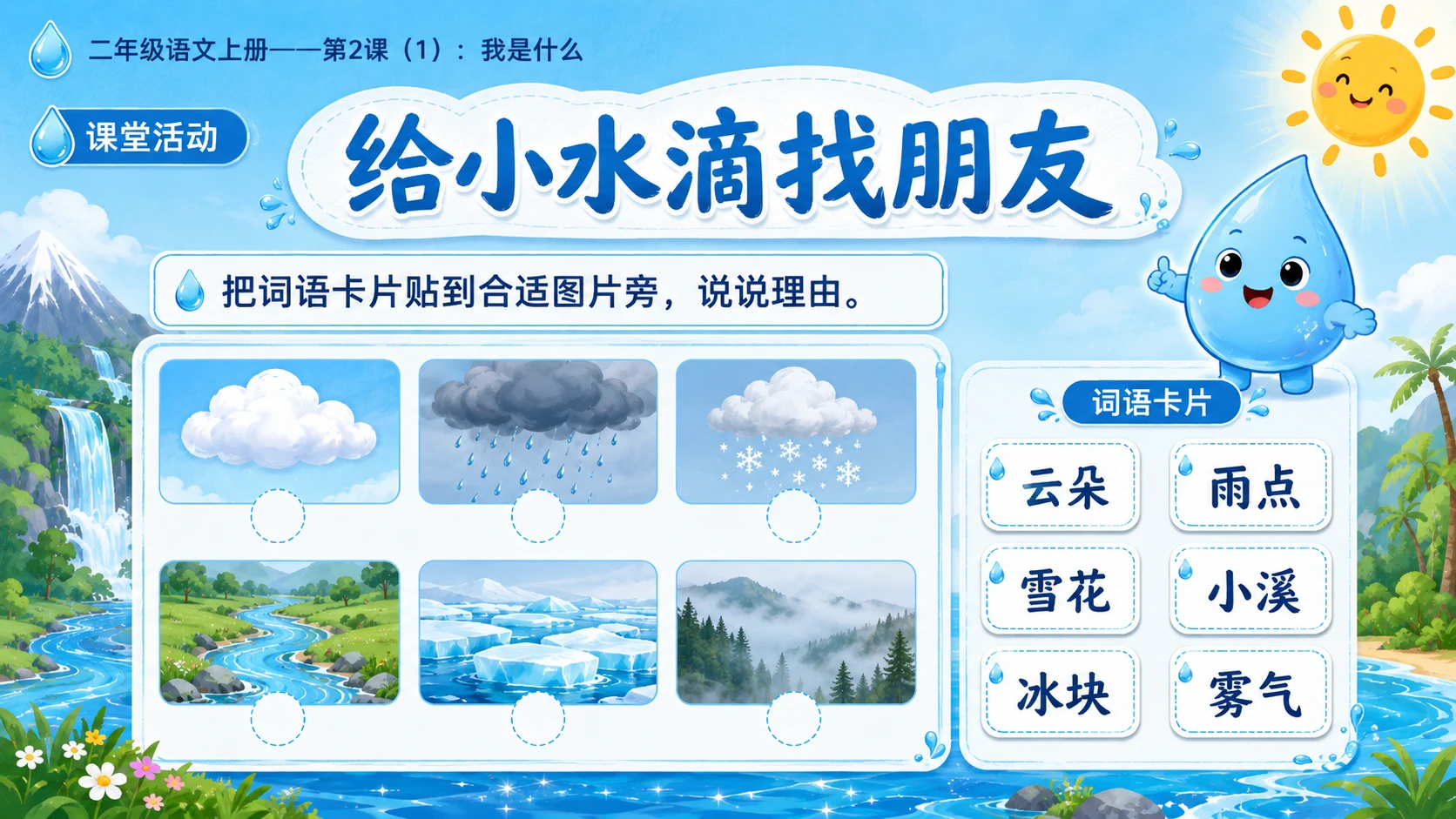 小学六年制统编教材系列课件——二年级语文上册第2课（1）：我是什么【含逐页提示词】 - 预览图7