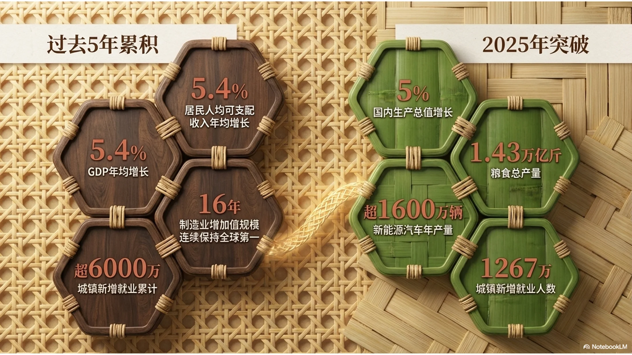 藤编纹理风格政府工作报告PPT - 预览图2