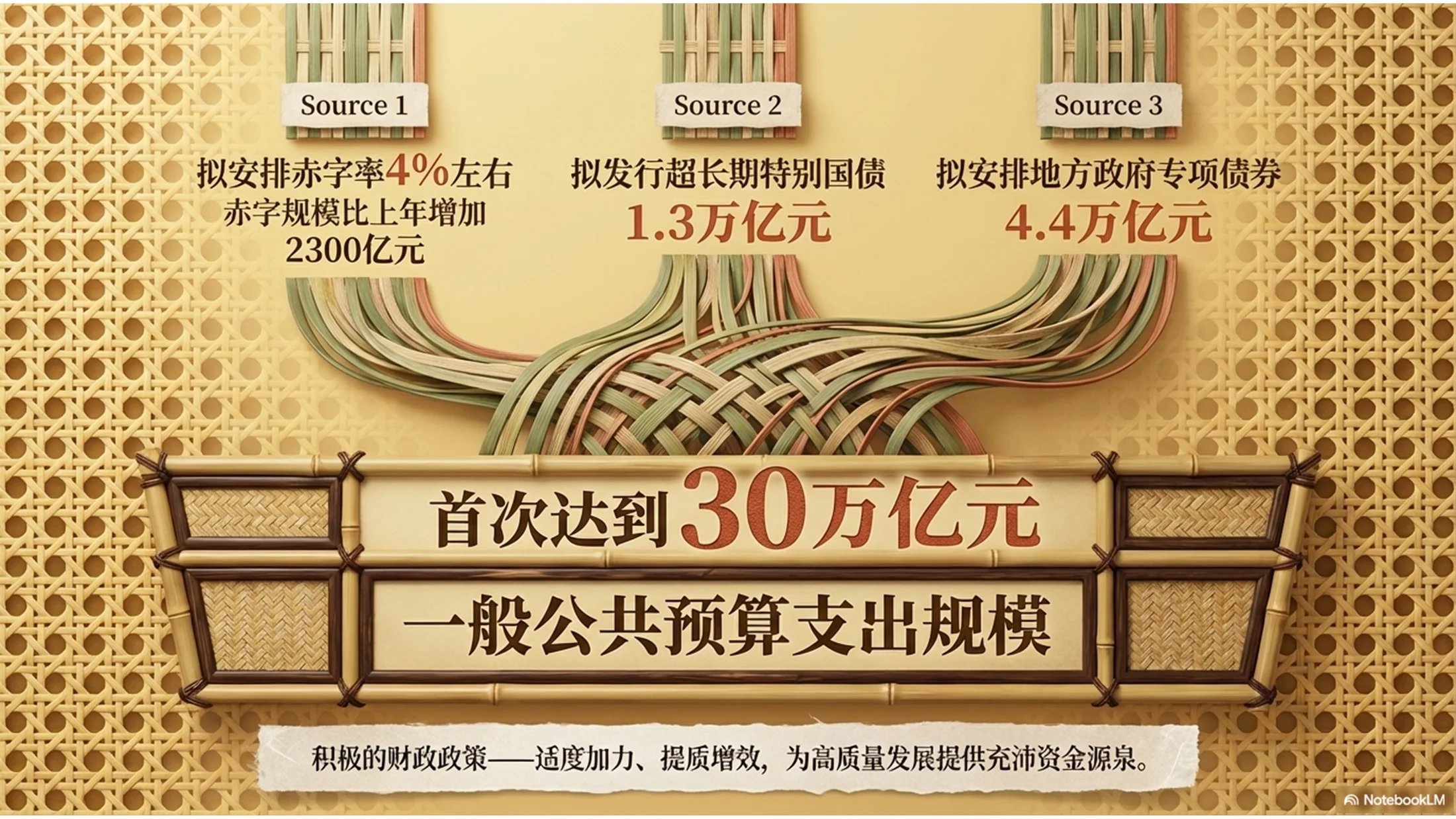 藤编纹理风格政府工作报告PPT - 预览图5