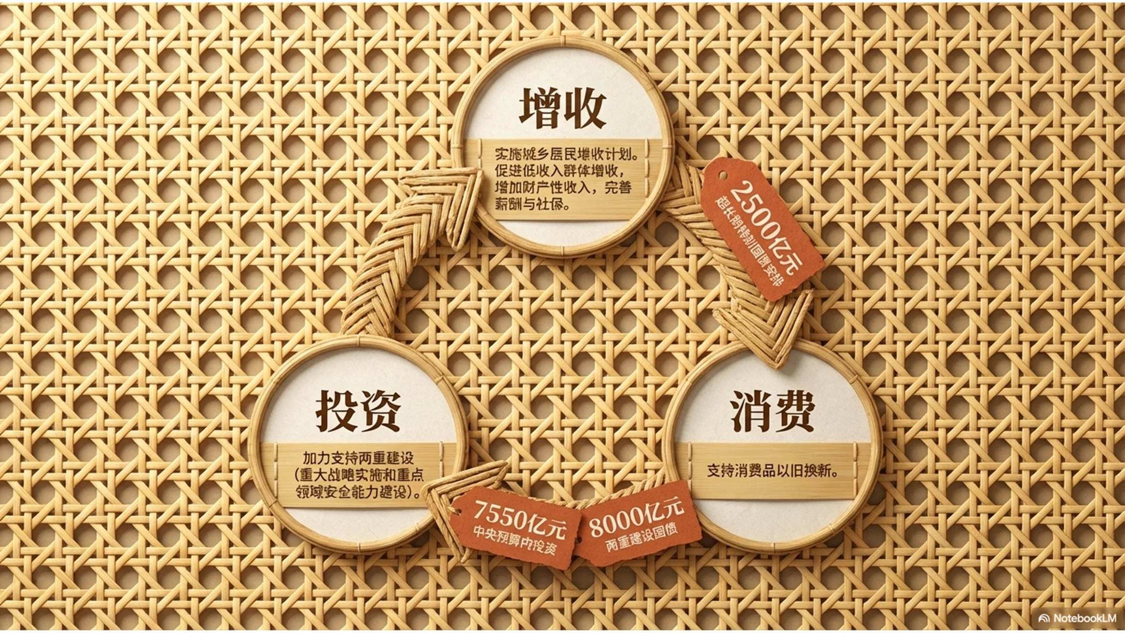 藤编纹理风格政府工作报告PPT - 预览图6