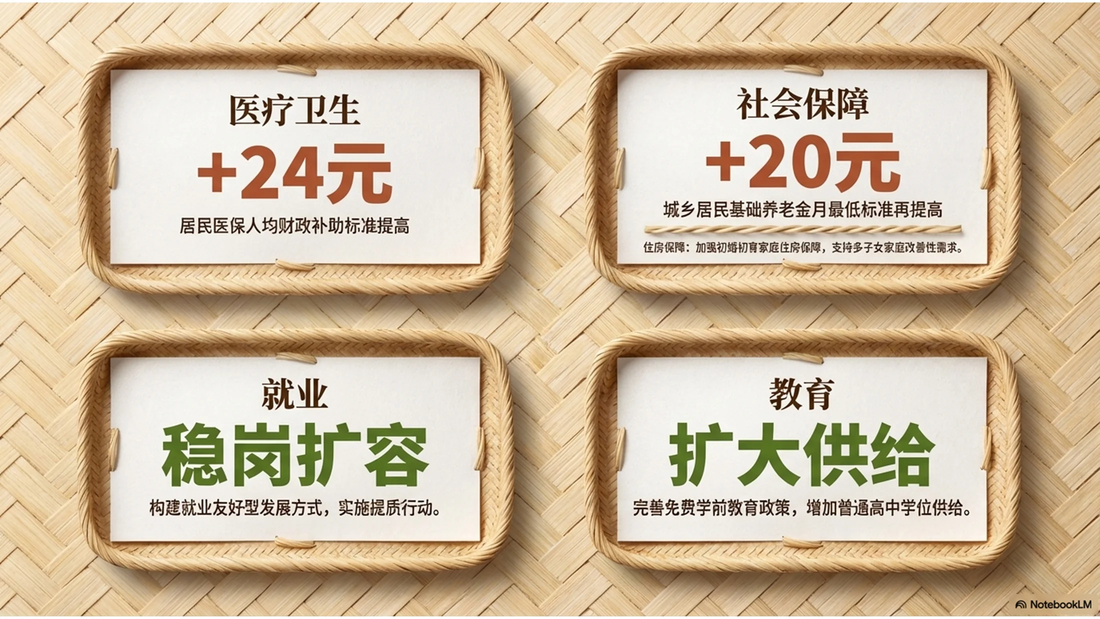 藤编纹理风格政府工作报告PPT - 预览图8