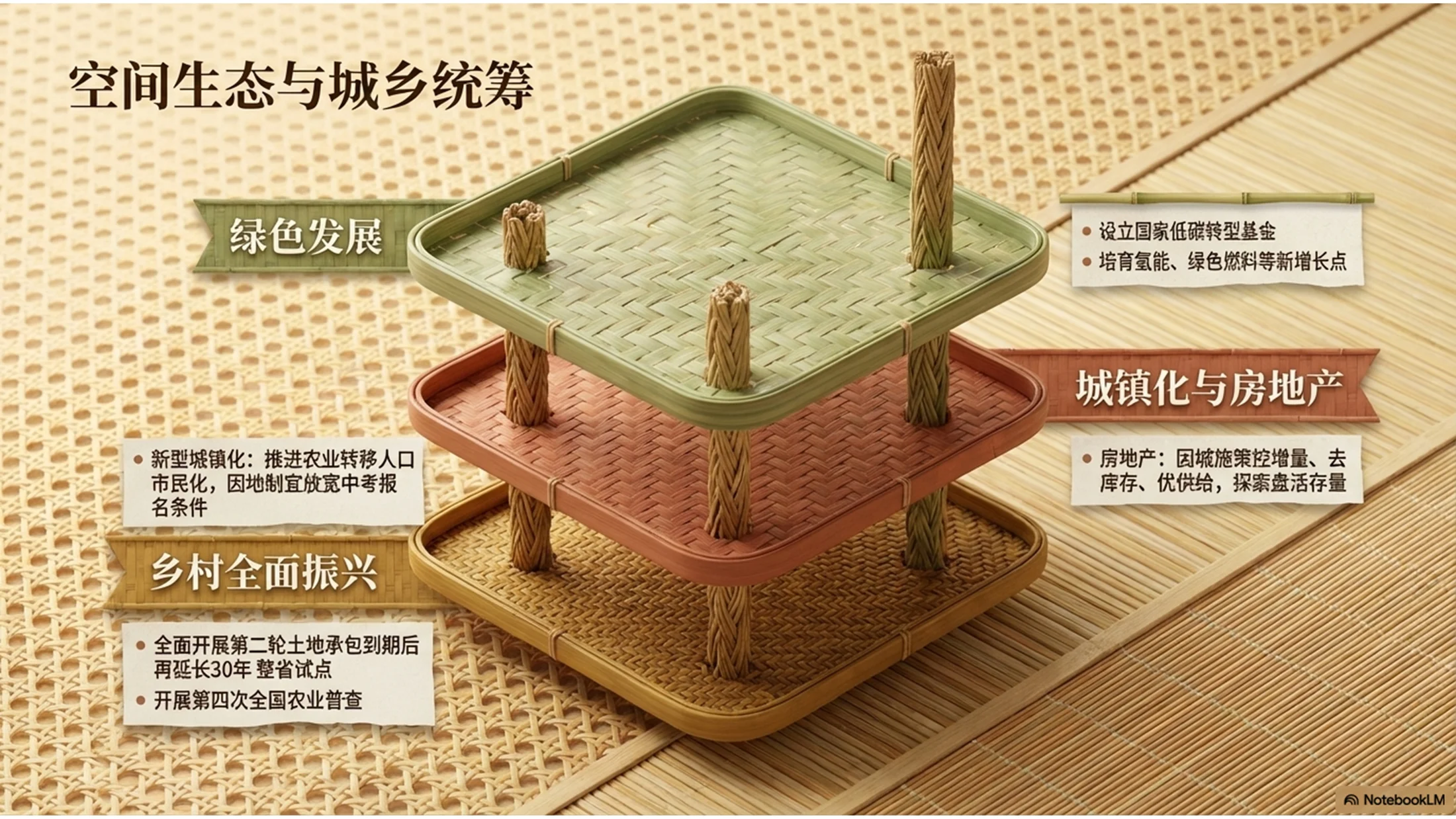 藤编纹理风格政府工作报告PPT - 预览图9