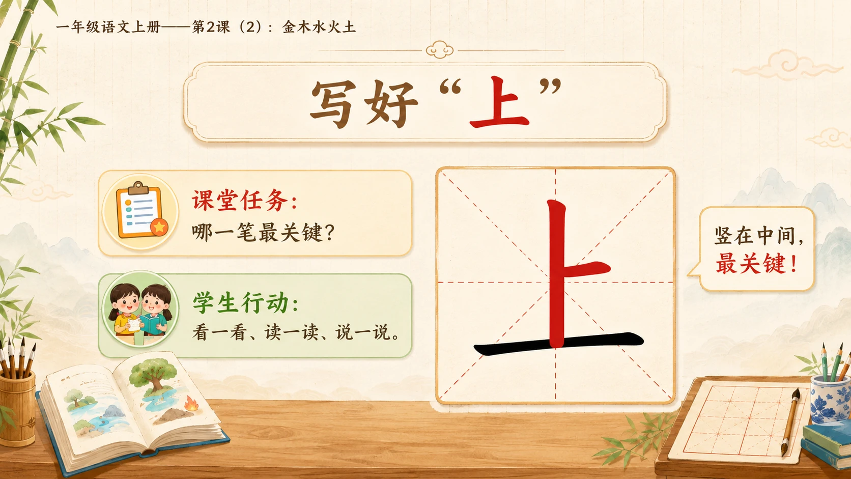 小学六年制统编教材系列课件——一年级语文上册第2课（2）：金木水火土 - 预览图8
