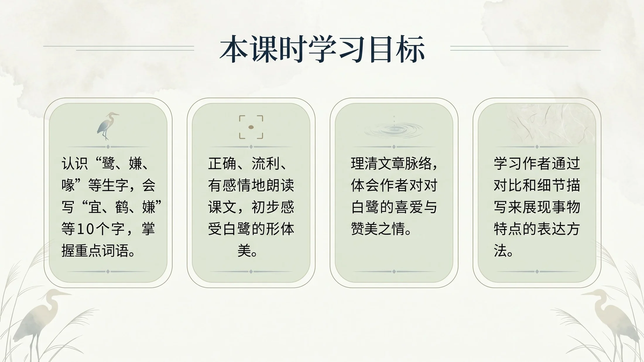 小学六年制统编教材系列课件——五年级语文上册第1课（1）：白鹭 - 预览图1
