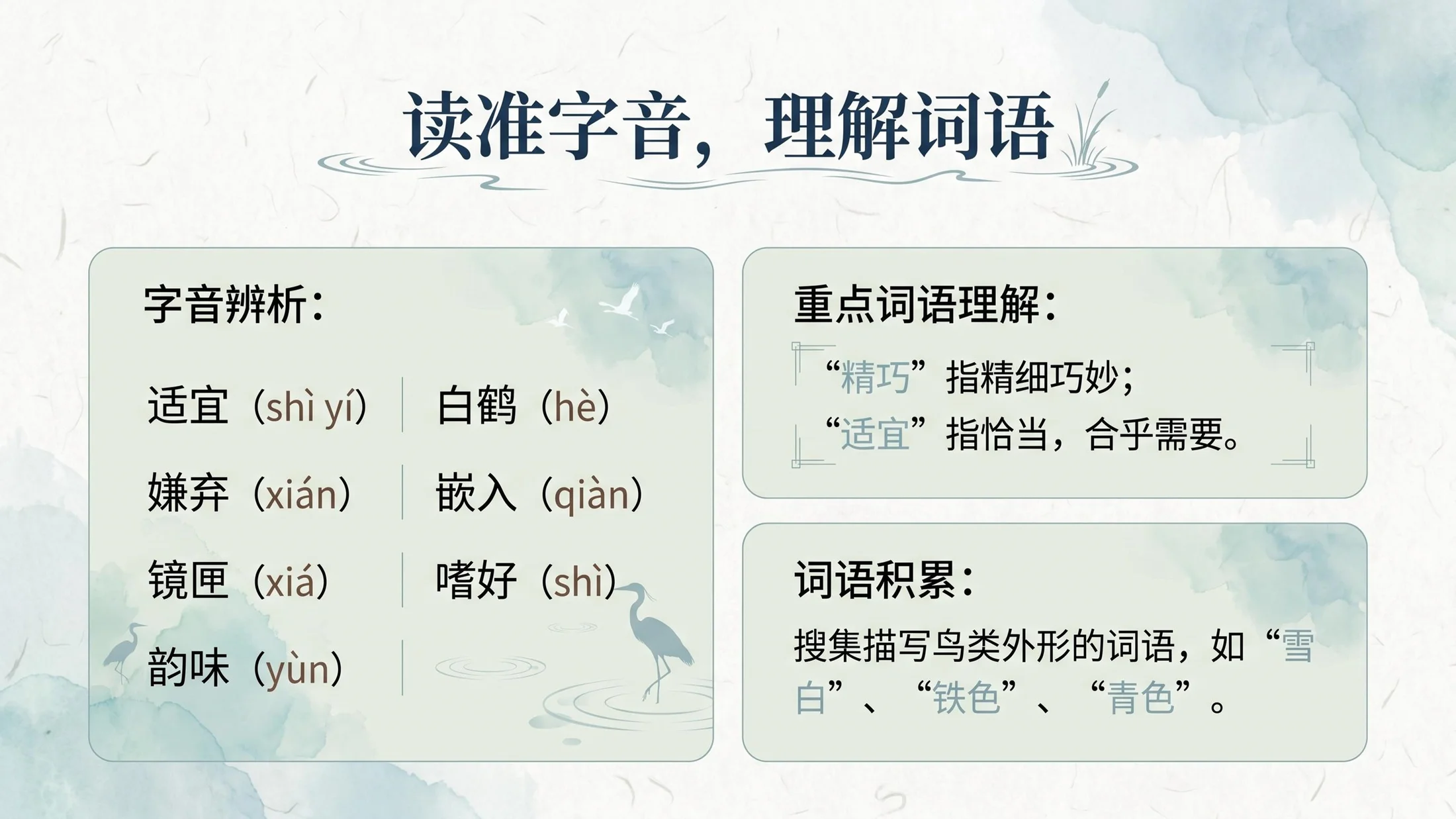 小学六年制统编教材系列课件——五年级语文上册第1课（1）：白鹭 - 预览图4
