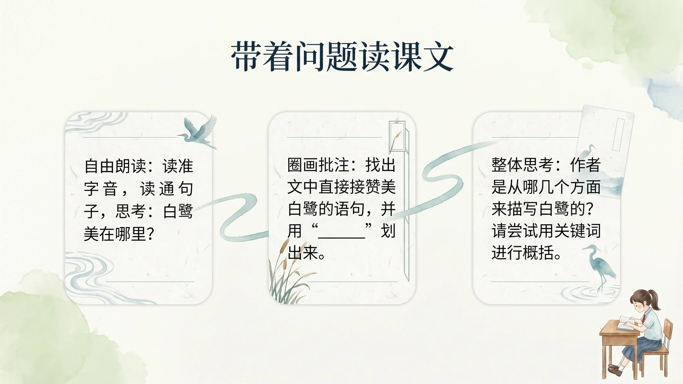 小学六年制统编教材系列课件——五年级语文上册第1课（1）：白鹭 - 预览图6