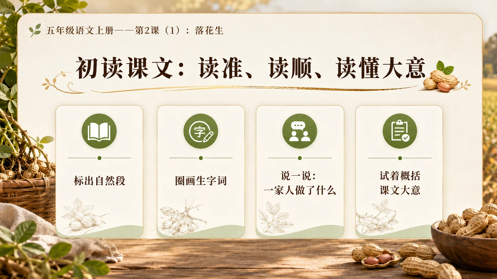 小学六年制统编教材系列课件——五年级语文上册第2课（1）：落花生 - 预览图4