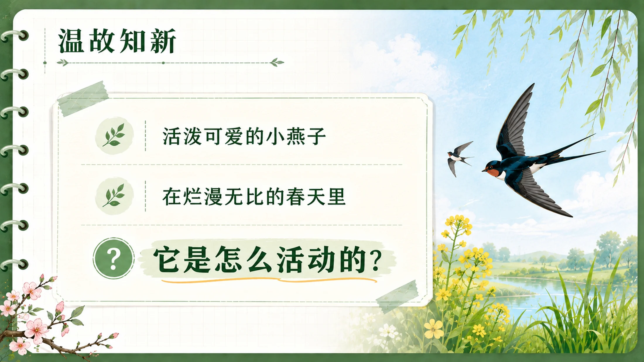 【拿来即上】统编版三年级下册《燕子》精美PPT课件模板 咬文嚼字+小练笔（全景实战版） - 预览图20