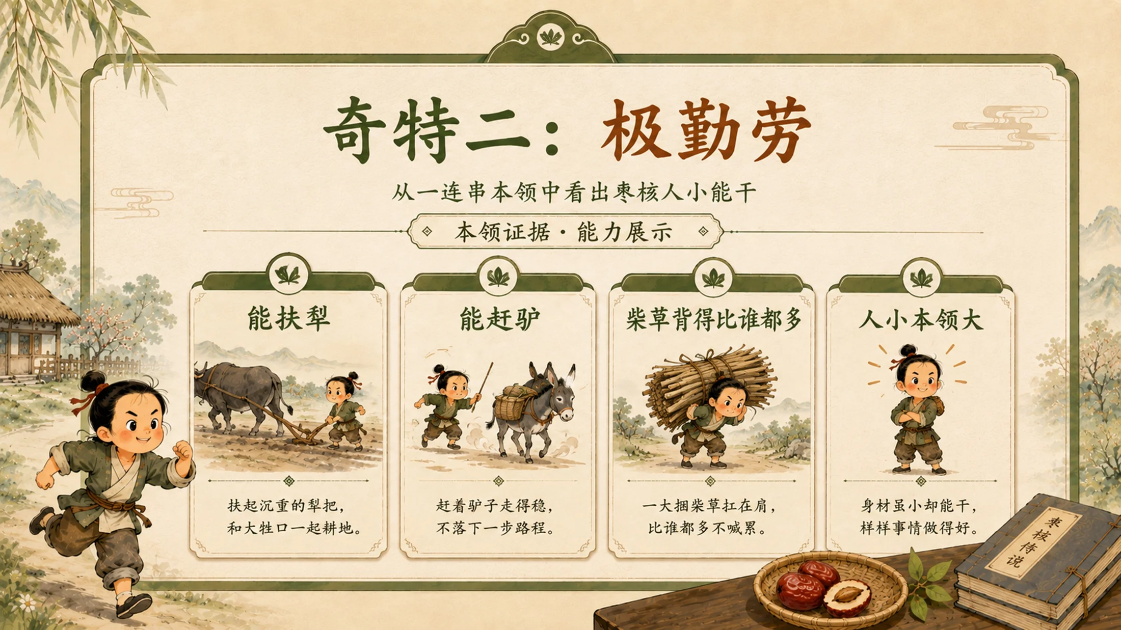 统编版三年级下册《枣核》精美PPT模板 略读课文复述支架+多音字排雷 - 预览图14