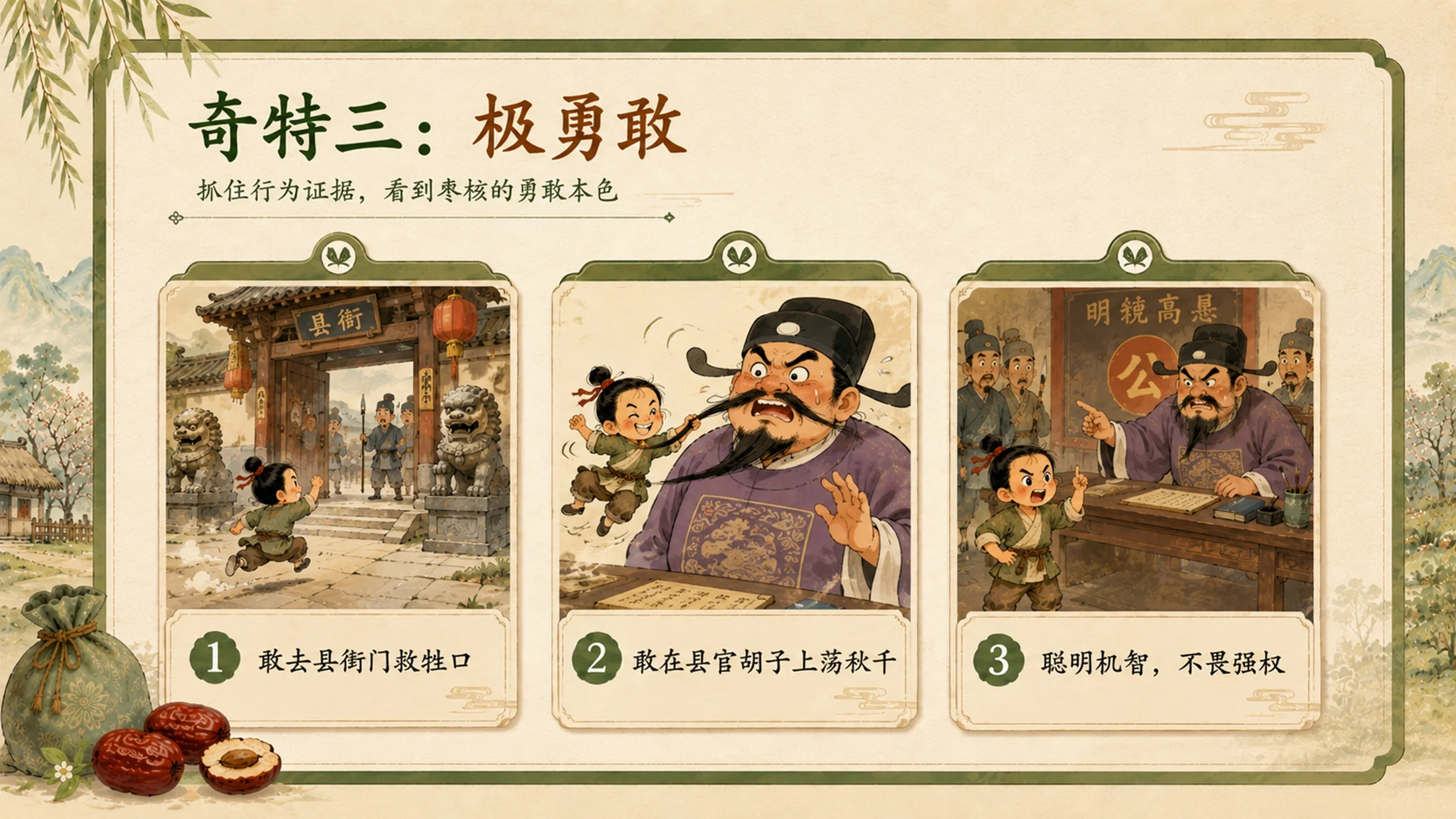 统编版三年级下册《枣核》精美PPT模板 略读课文复述支架+多音字排雷 - 预览图15