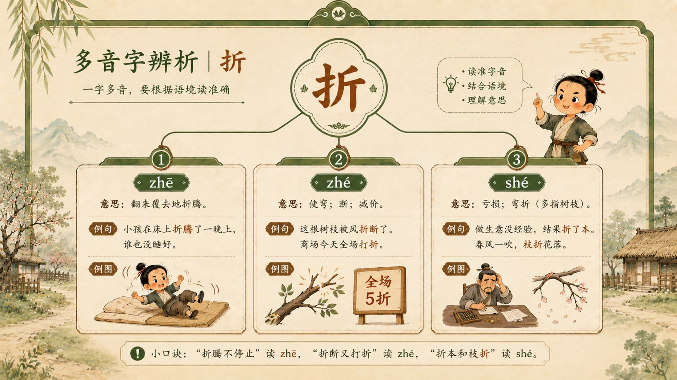 统编版三年级下册《枣核》精美PPT模板 略读课文复述支架+多音字排雷 - 预览图9