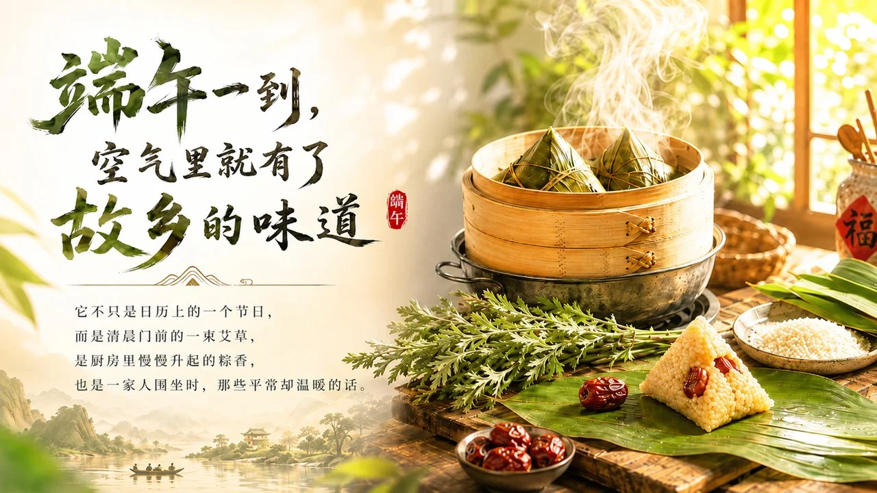 一片粽叶里的中国情-端午PPT - 预览图1