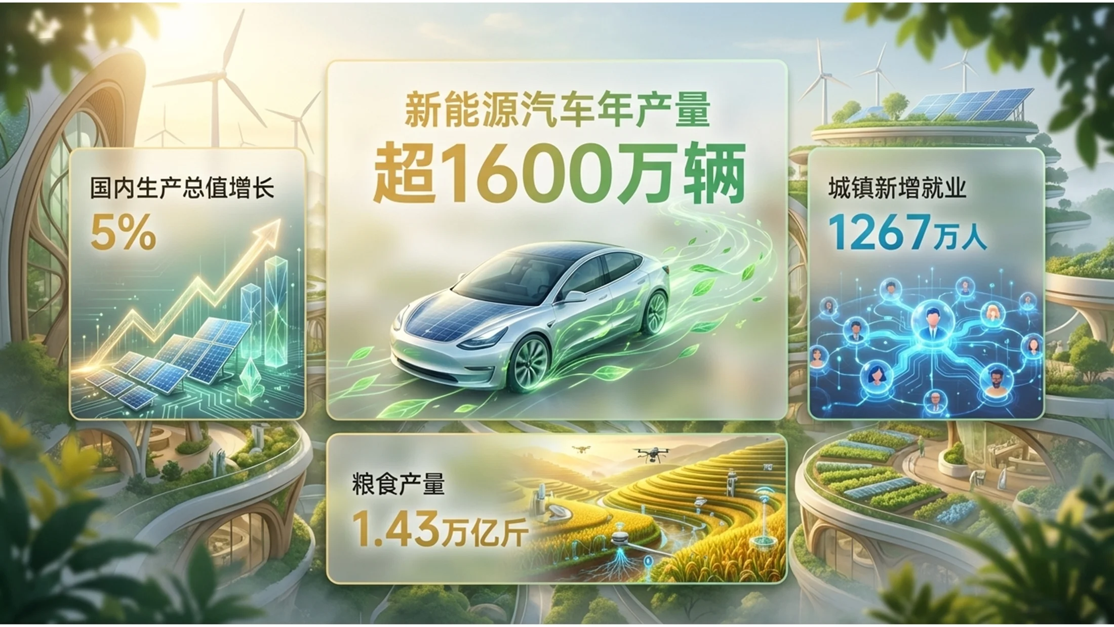 太阳朋克风格政府工作报告PPT - 预览图2
