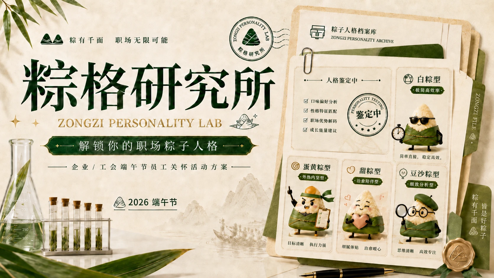 档案风版《粽格研究所——解锁你的职场粽格》企业/工会端午活动方案 - 预览图1