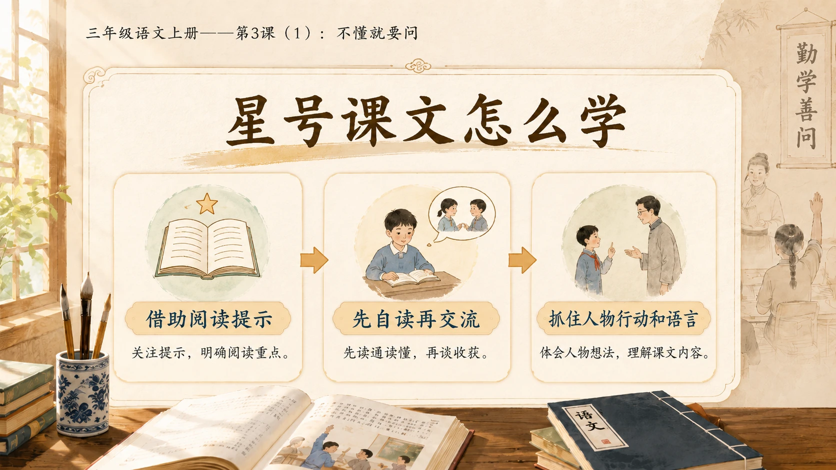 小学六年制统编教材系列课件——三年级语文上册第3课（1）：不懂就要问 - 预览图3