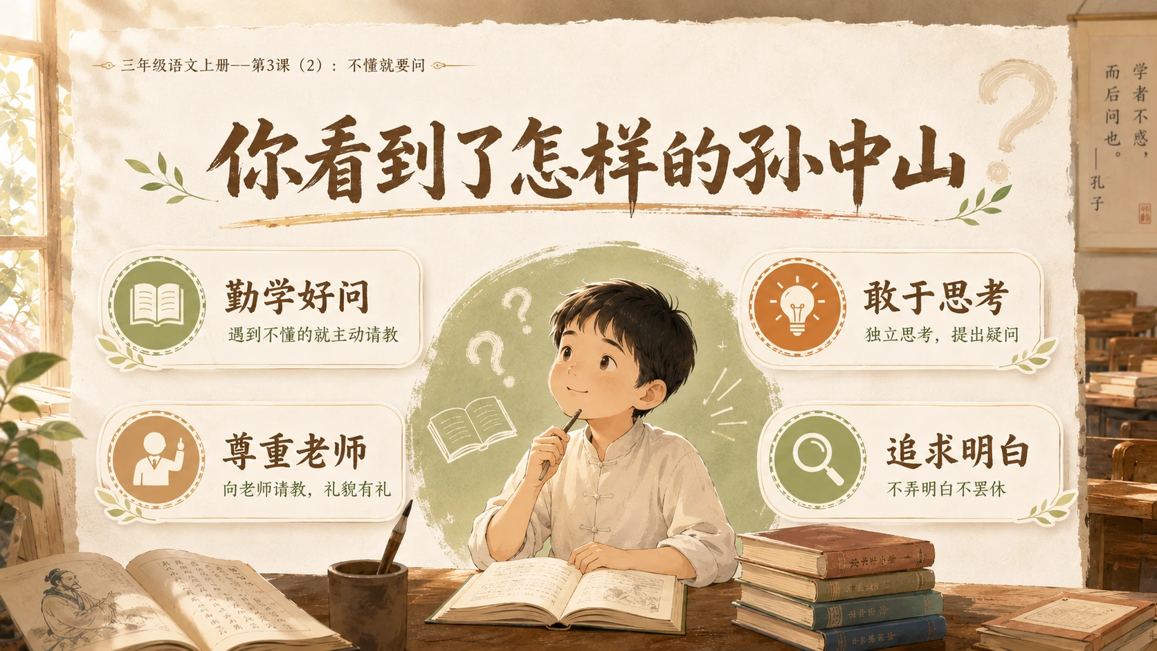 小学六年制统编教材系列课件——三年级语文上册第3课（2）：不懂就要问 - 预览图13