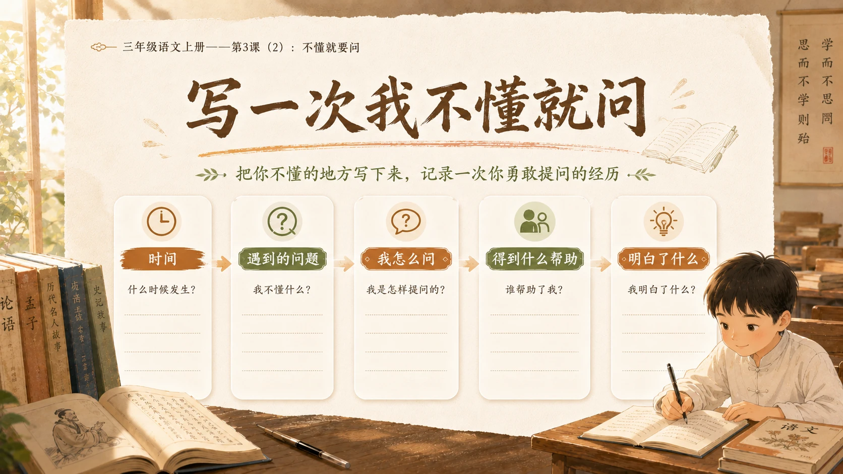 小学六年制统编教材系列课件——三年级语文上册第3课（2）：不懂就要问 - 预览图3