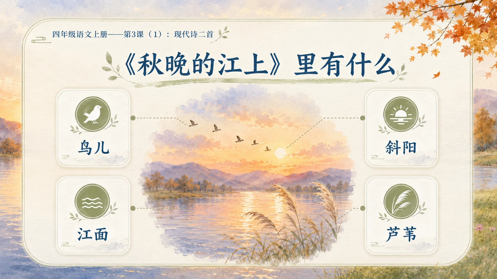 小学六年制统编教材系列课件——四年级语文上册第3课（1）：现代诗二首 - 预览图10
