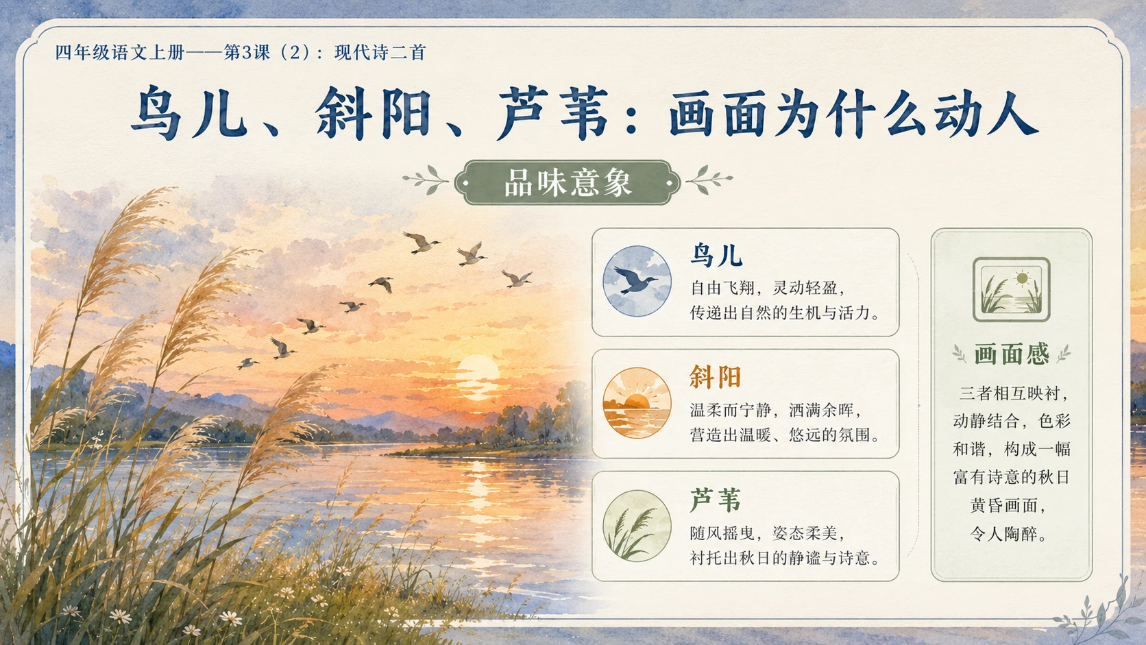 小学六年制统编教材系列课件——四年级语文上册第3课（2）：现代诗二首 - 预览图3