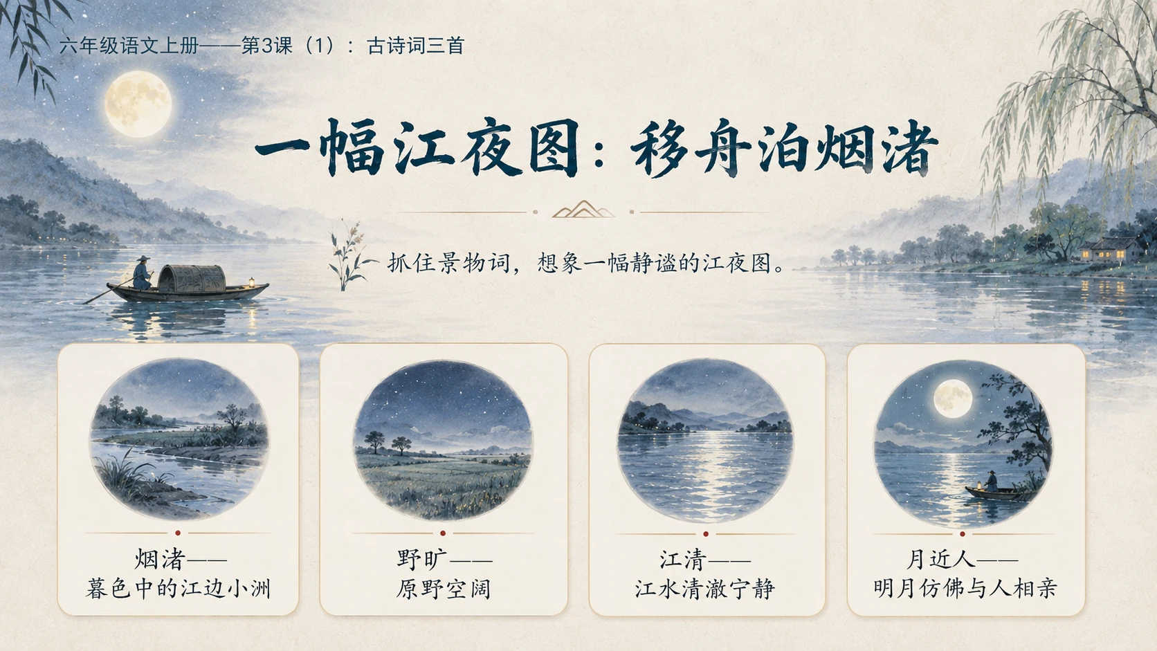 小学六年制统编教材系列课件——六年级语文上册第3课（1）：古诗词三首 - 预览图7