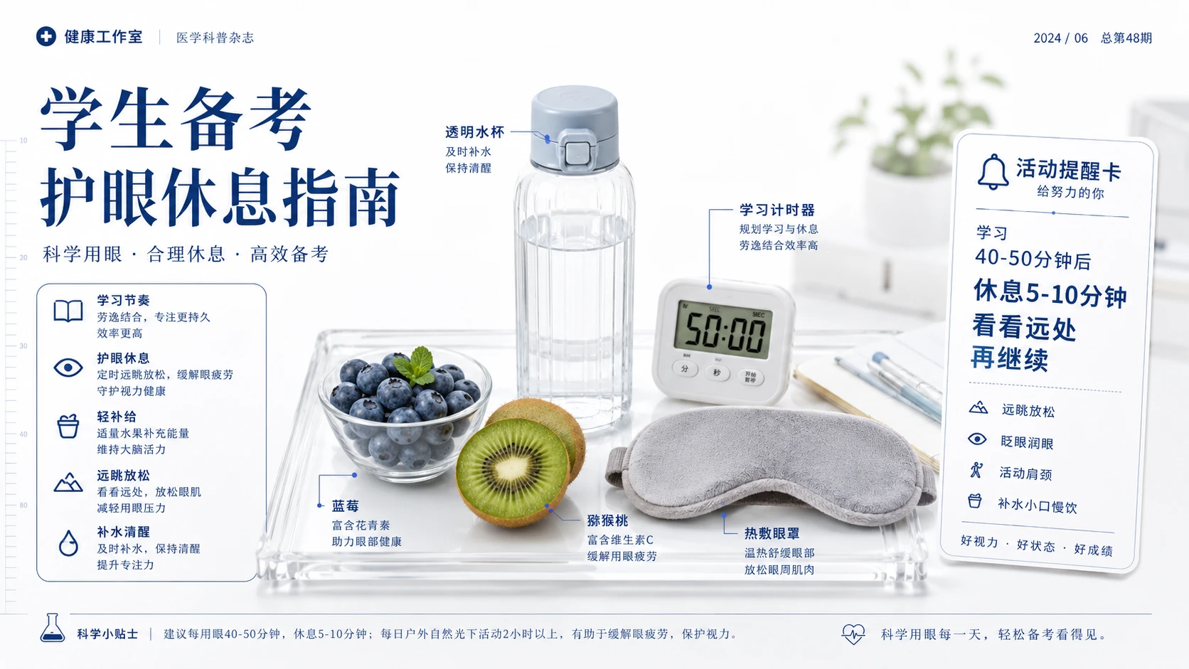 健康生活方式科普指南PPT｜50页医学杂志风健康提醒视觉设计 - 预览图3