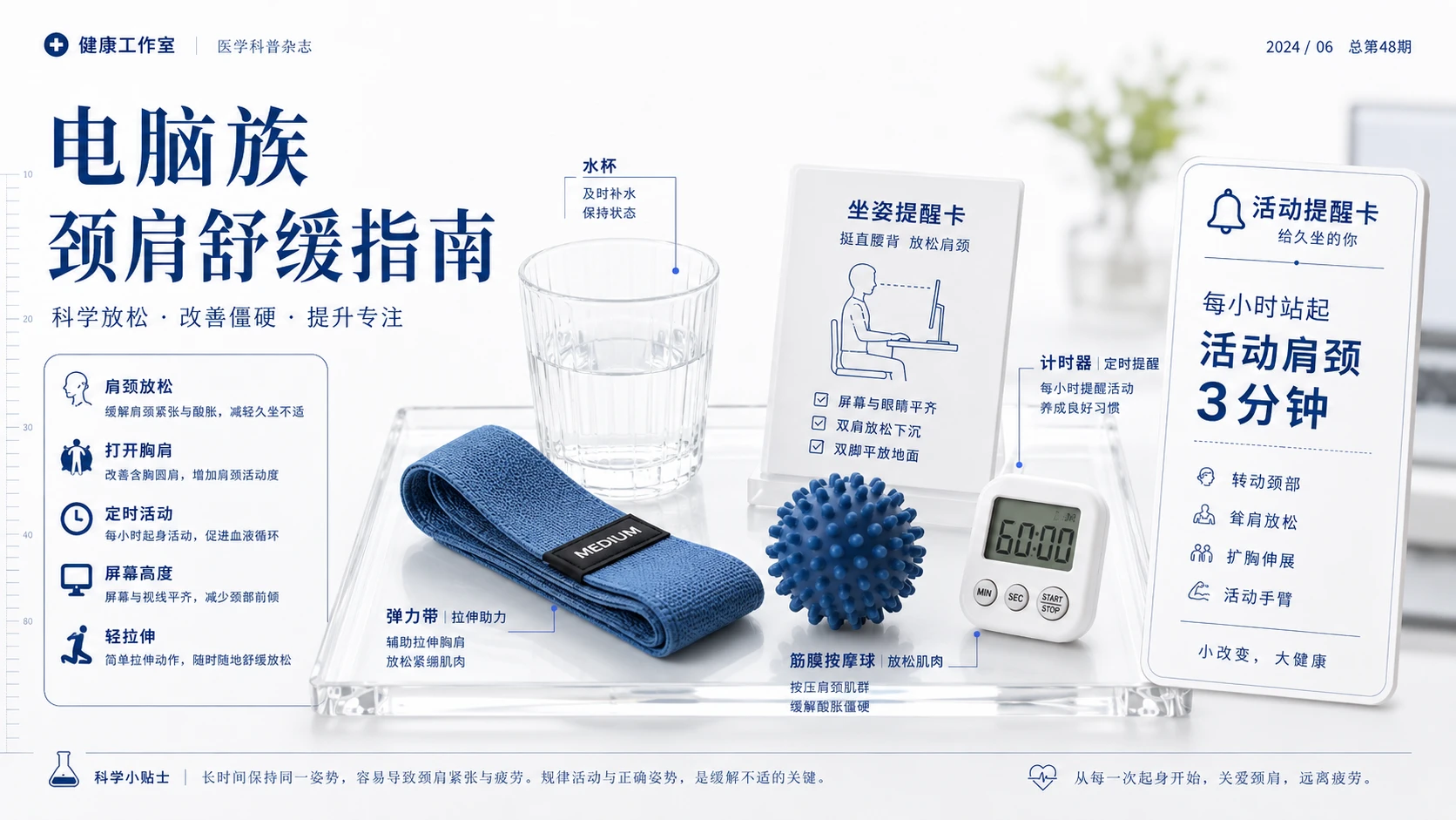 健康生活方式科普指南PPT｜50页医学杂志风健康提醒视觉设计 - 预览图4