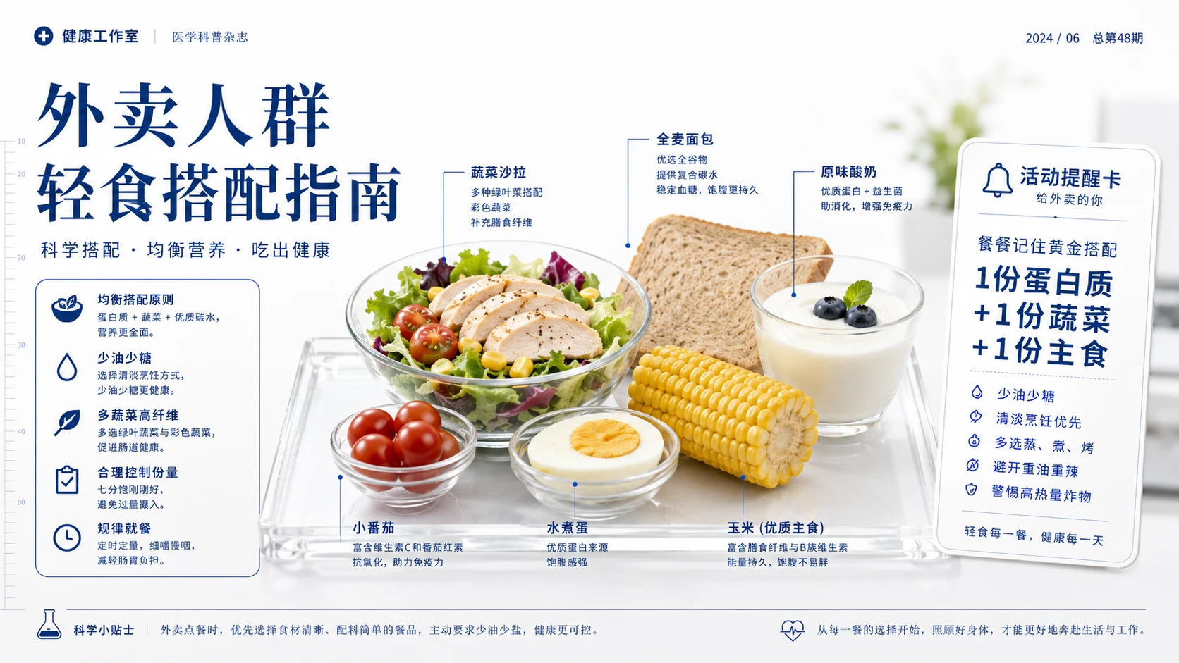 健康生活方式科普指南PPT｜50页医学杂志风健康提醒视觉设计 - 预览图5