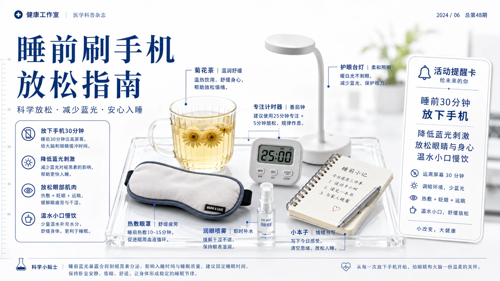 健康生活方式科普指南PPT｜50页医学杂志风健康提醒视觉设计 - 预览图6