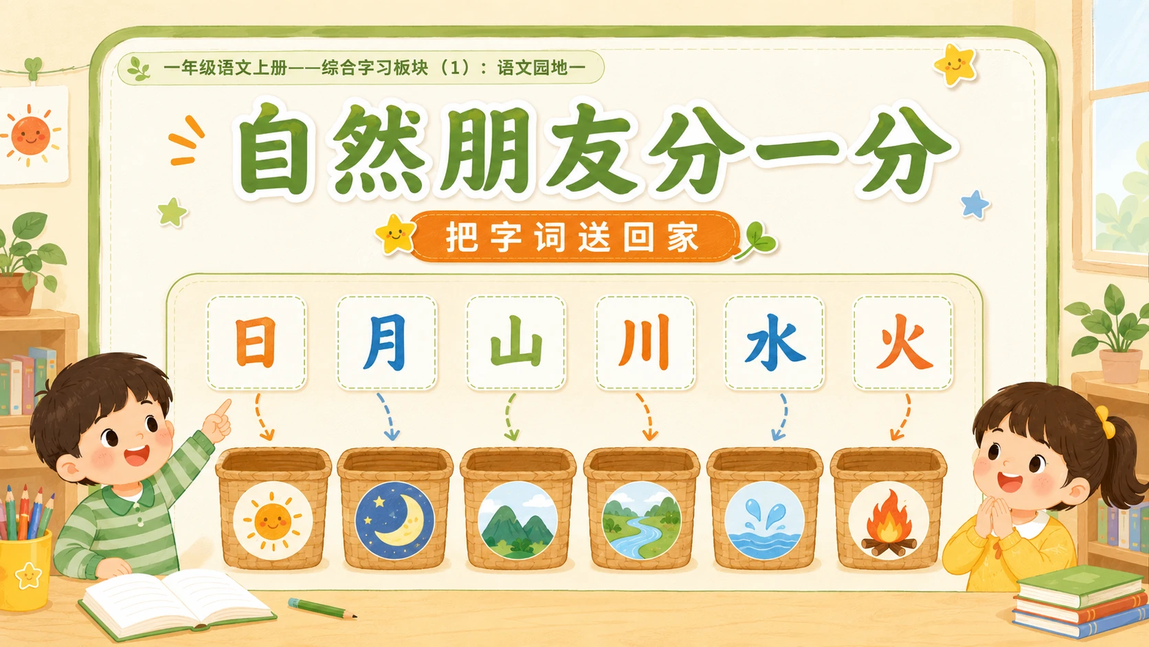 小学六年制统编教材系列课件——一年级语文上册语文园地一（1） - 预览图5