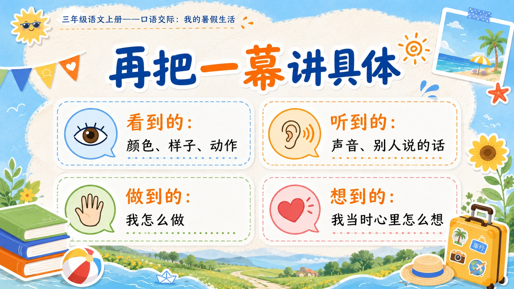 小学六年制统编教材系列课件——三年级语文上册口语交际：我的暑假生活 - 预览图5