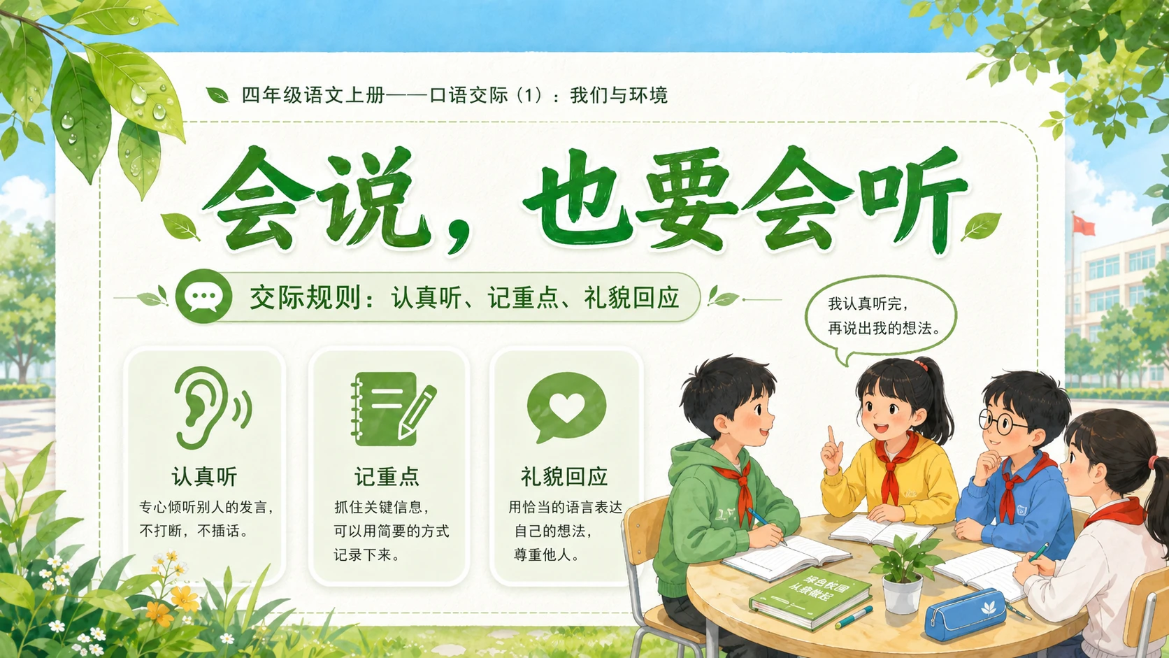 小学六年制统编教材系列课件——四年级语文上册口语交际：《我们与环境》 - 预览图12