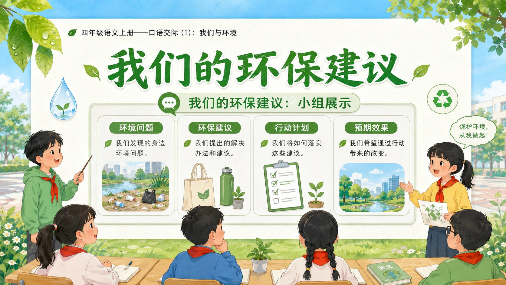 小学六年制统编教材系列课件——四年级语文上册口语交际：《我们与环境》 - 预览图13